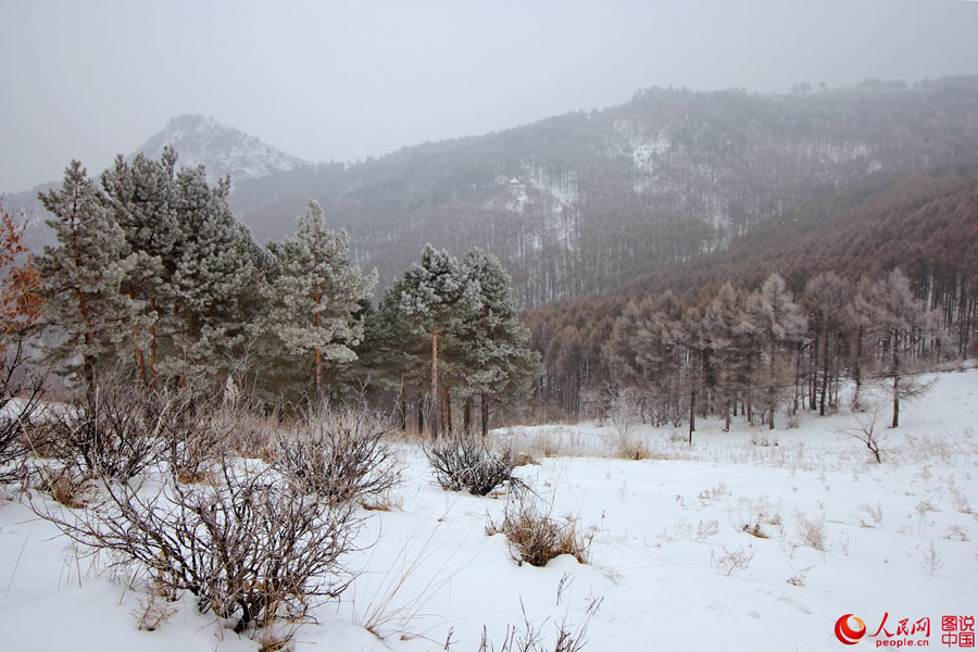 Magnificent winter view of Weihu Mountain