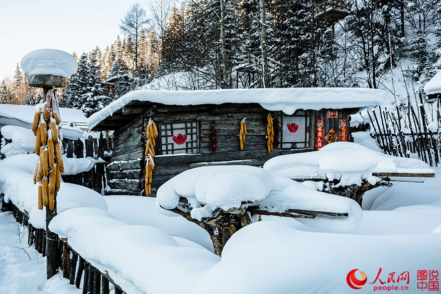 The most beautiful town of snow in China