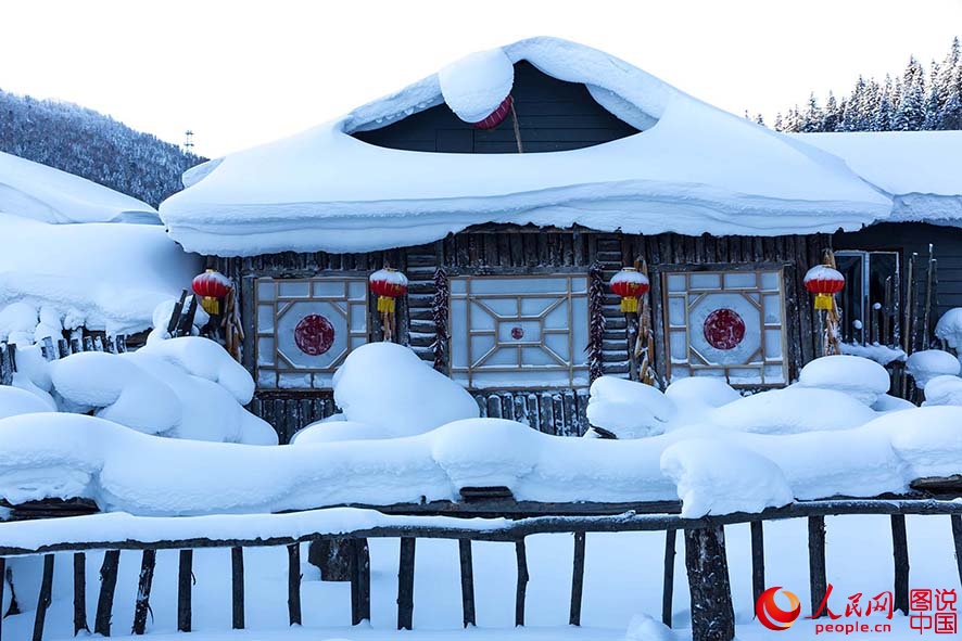 The most beautiful town of snow in China