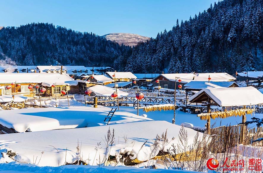 The most beautiful town of snow in China