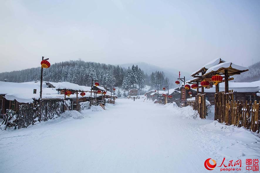 The most beautiful town of snow in China