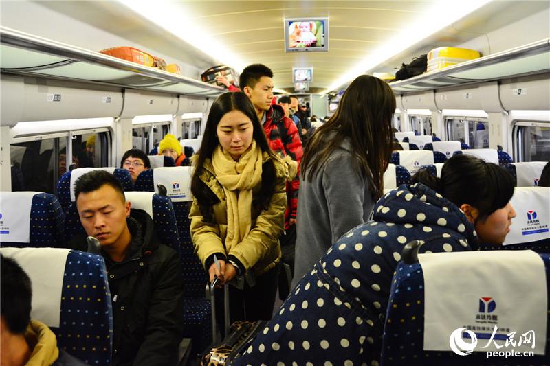 Bullet train crew for the Spring Festival travel rush