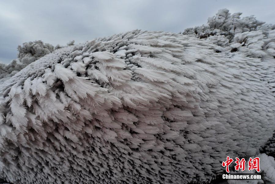 Picturesque scenery of Liangyeshan Mountain in snow