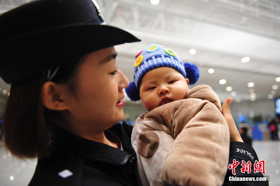 Female police patrol team at railway station