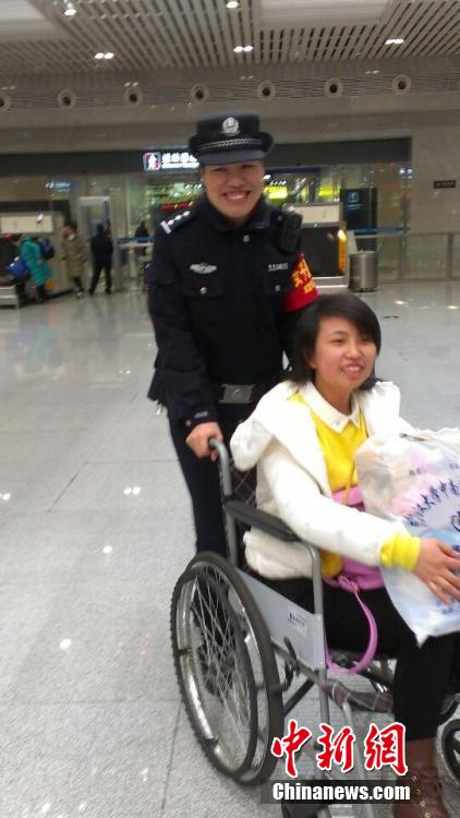 Female police patrol team at railway station