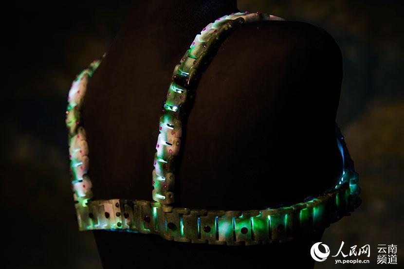 Lingerie made of emeralds shown in SW China