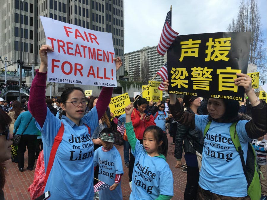 Thousands in San Francisco protest conviction of police officer Peter Liang