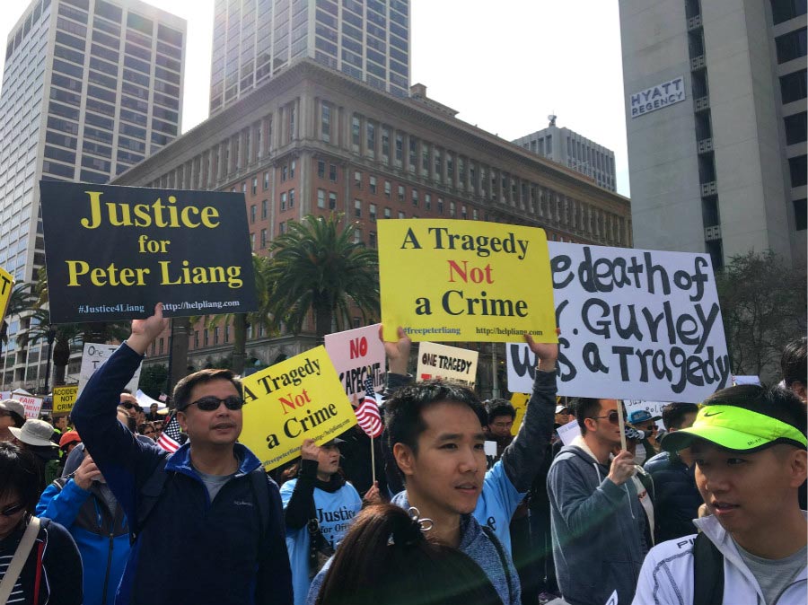 Thousands in San Francisco protest conviction of police officer Peter Liang