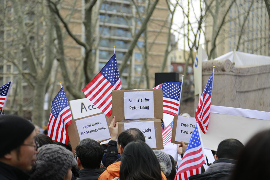 Tens of Thousands of Chinese Americans Protest Officer Peter Liang’s Conviction in New York City