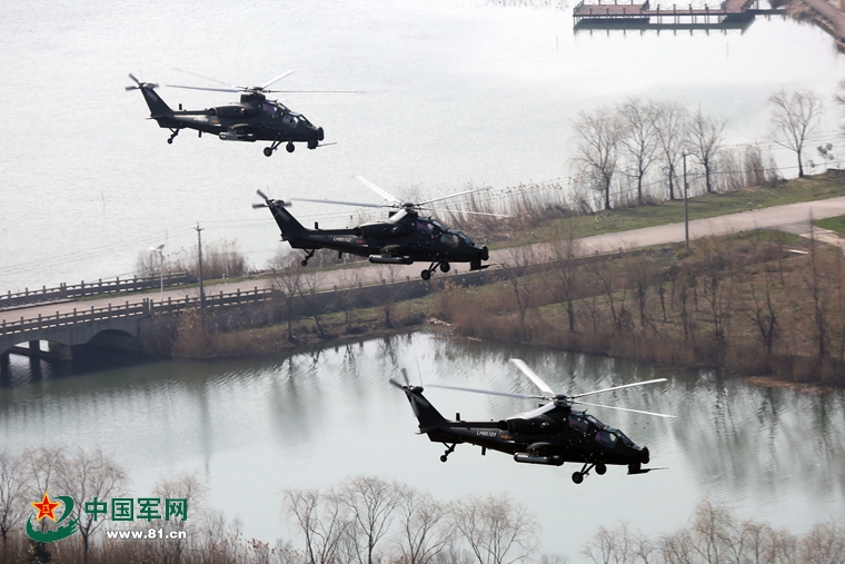 PLA Air Force conducts helicopter flight training