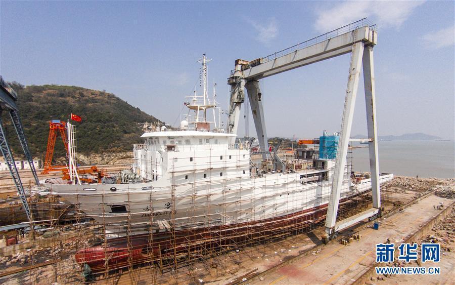 Construction of China's oceanographic research ship enters final stage