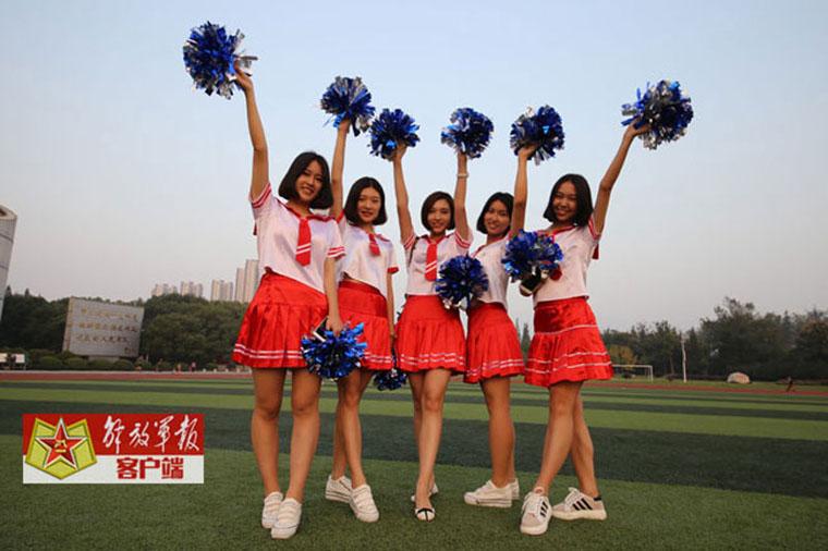 Versatile female soldiers in military camp
