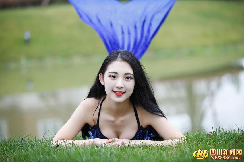 College girl dresses as mermaid to mark World Water Day