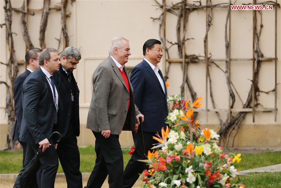 Xi meets Zeman at Czech president's country home on state visit