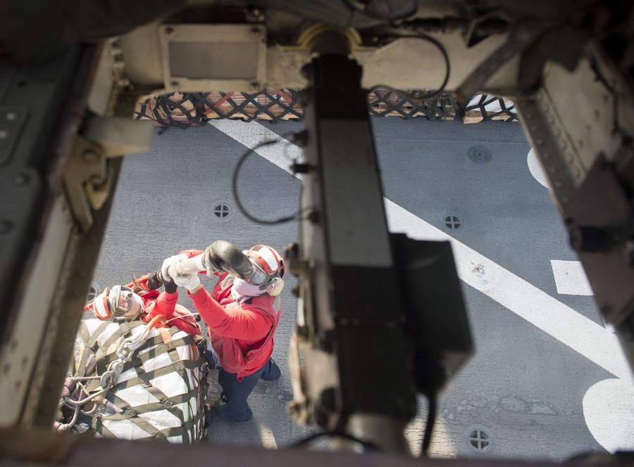 Amphibious assault ship USS Boxer patrols in South China Sea