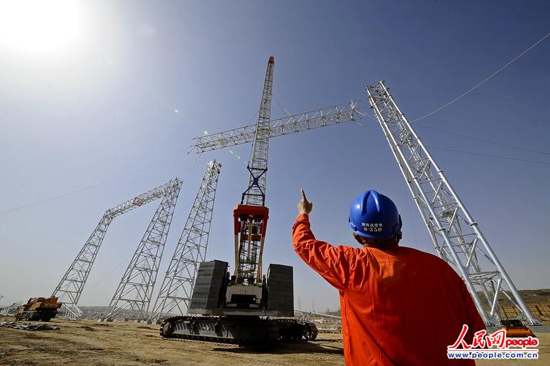 Shaanxi's first UHV substation frame lift completed