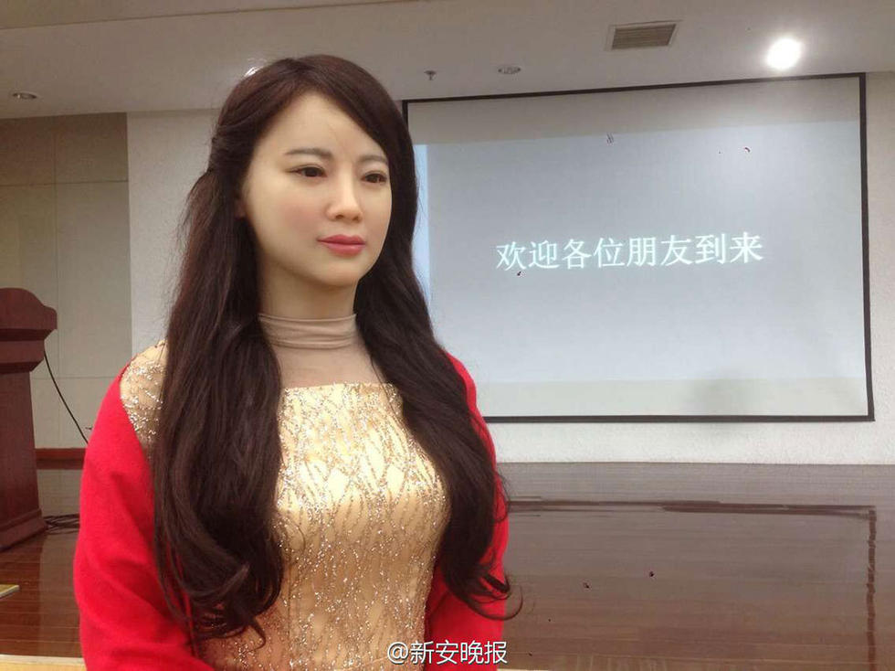 China's first interactive robot looks like a beauty