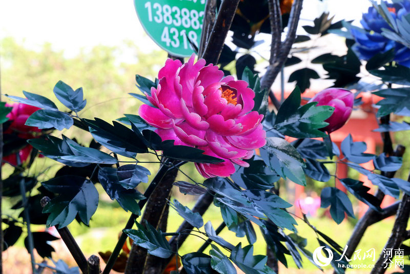 Metal peonies debut in Luoyang