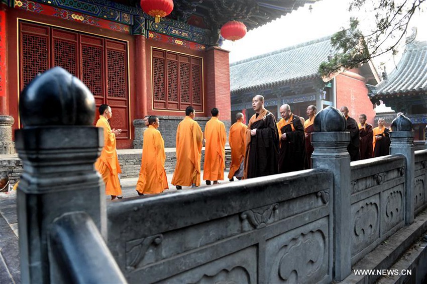 Monks' lives at Shaolin Temple in central China