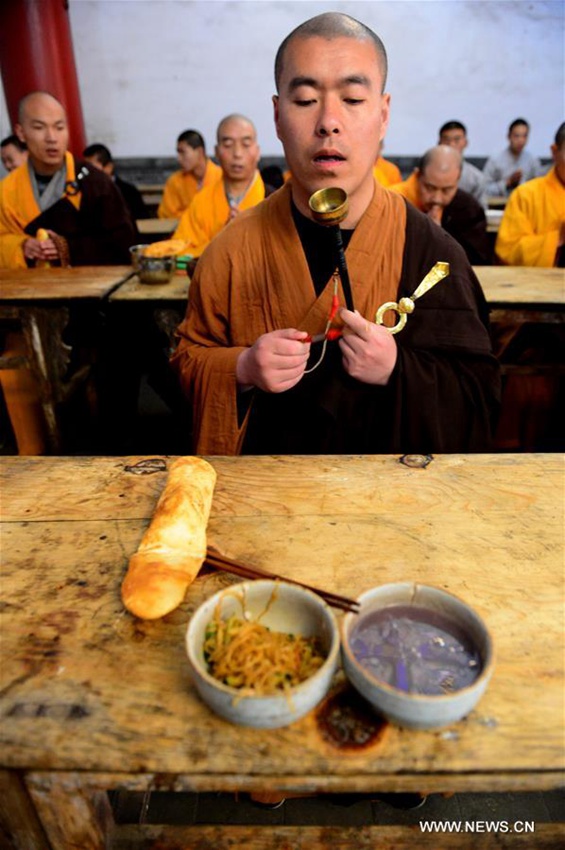 Monks' lives at Shaolin Temple in central China