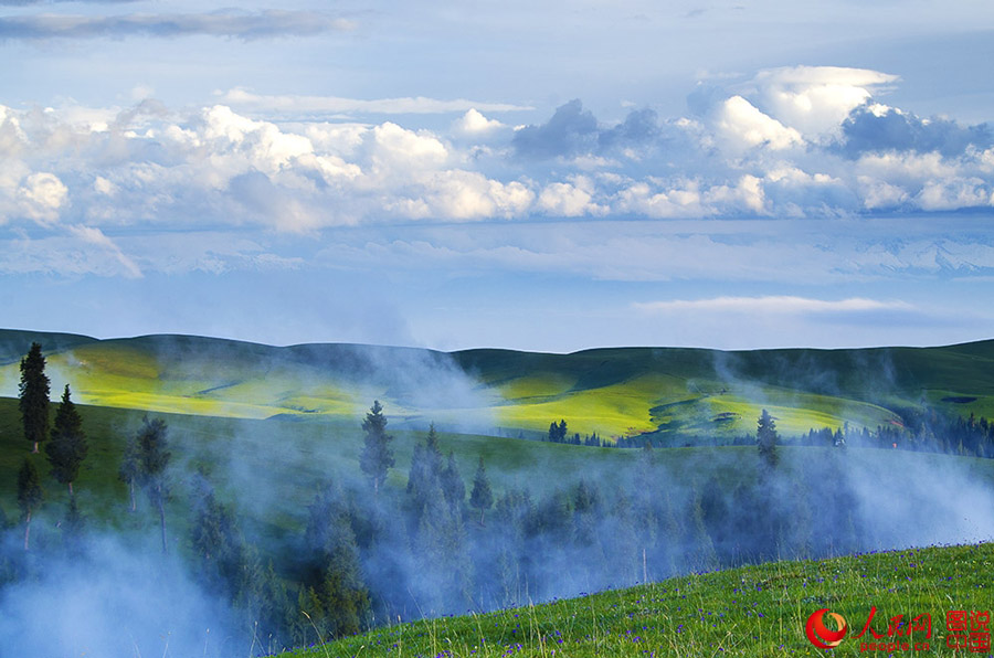 The breathtaking Aketasi grassland in NW ‎China‬'s Xinjiang