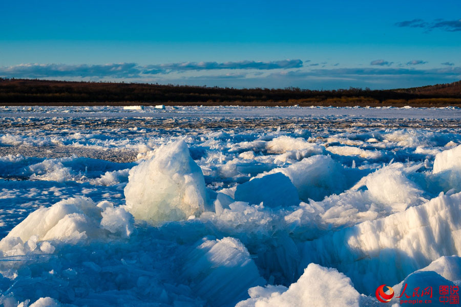 Ice thaws in Heilongjiang River