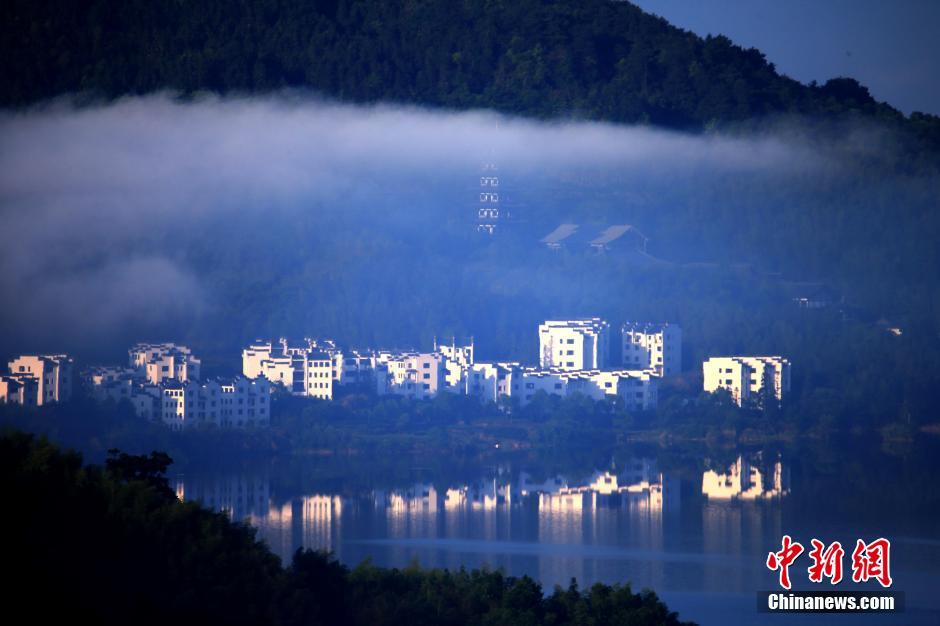 Beautiful advection fog seen in ancient village