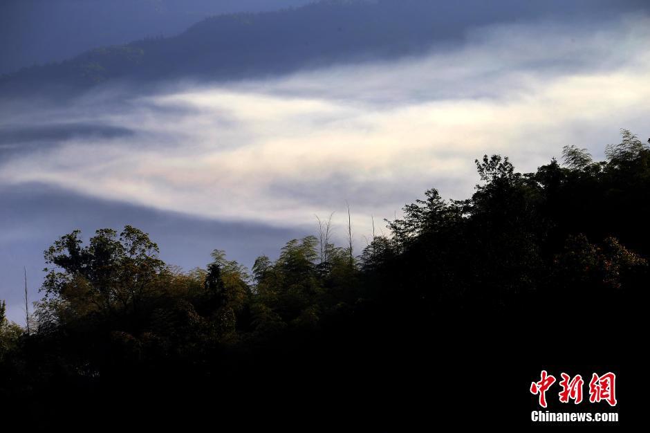 Beautiful advection fog seen in ancient village