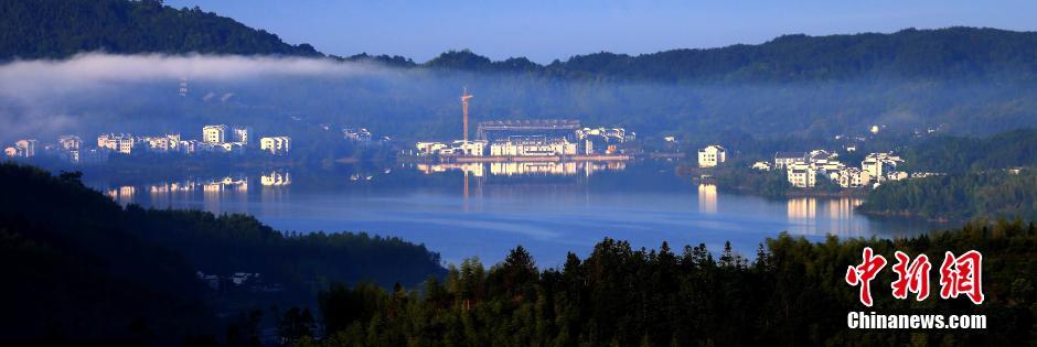 Beautiful advection fog seen in ancient village