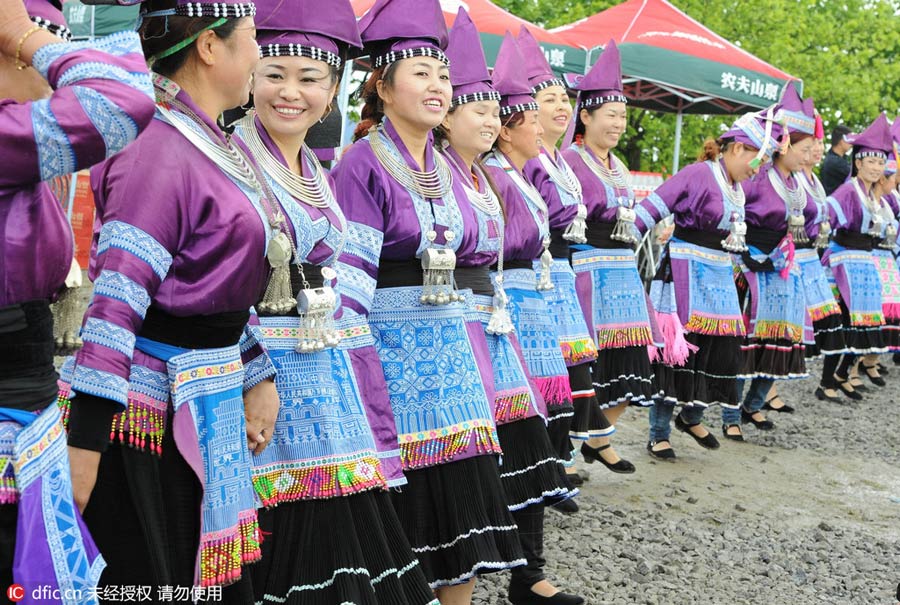 Miao people celebrate traditional festival in Guizhou