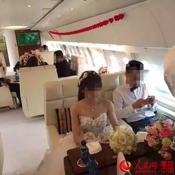 Rich bride takes private plane instead of limousine to wedding