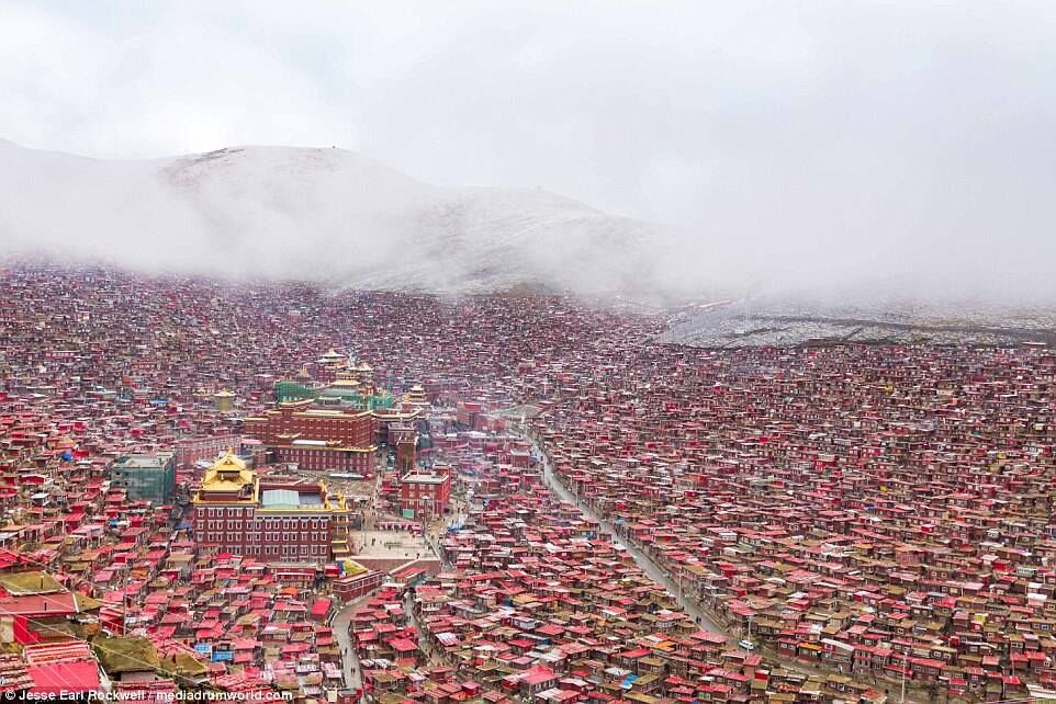 Student village at the Larung Gar Buddhist Institute in SW China