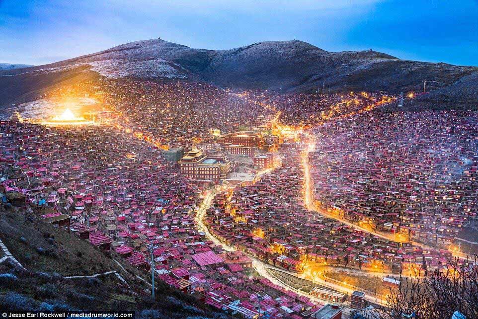 Student village at the Larung Gar Buddhist Institute in SW China