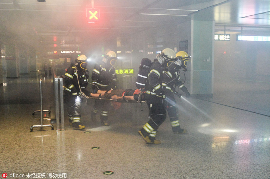 Large scale search and rescue drill held in Beijing’s subway station