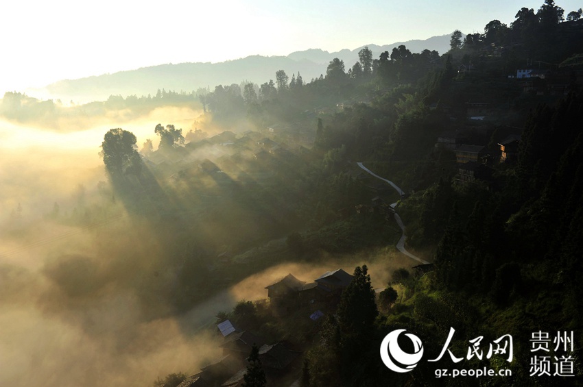 Picturesque scenery of Miao village in Guizhou