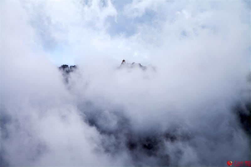 Luya Mountain shrouded in mist after a rain