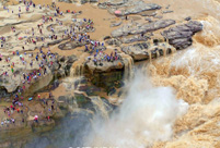 Magnificent view of Hukou Waterfall