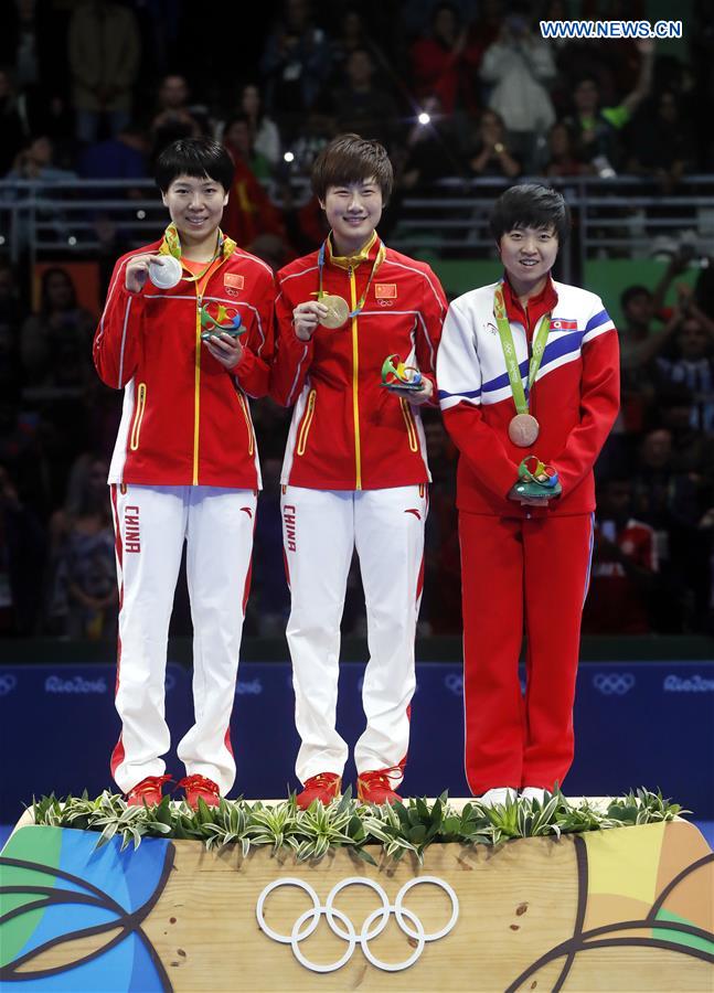 Ding Ning wins gold of women's singles final of table tennis