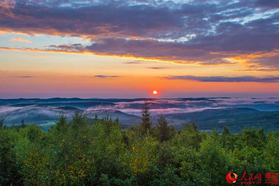 Awe-inspiring sunrise over Greater Xing'an Mountain region