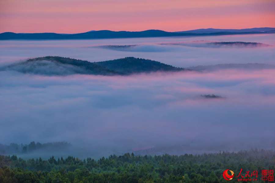 Awe-inspiring sunrise over Greater Xing'an Mountain region