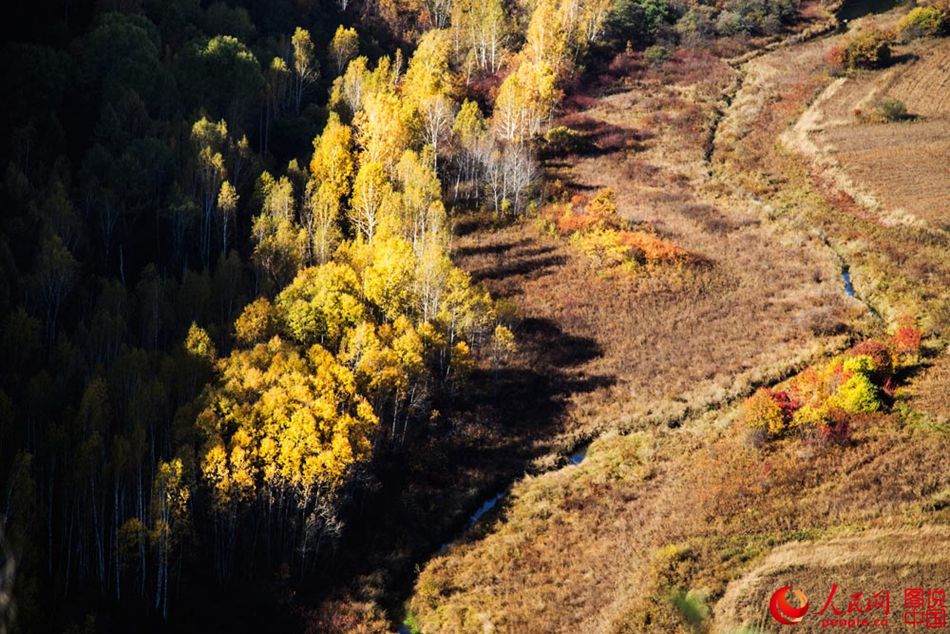 Magnificent autumn scenery of Huma River in northeast China