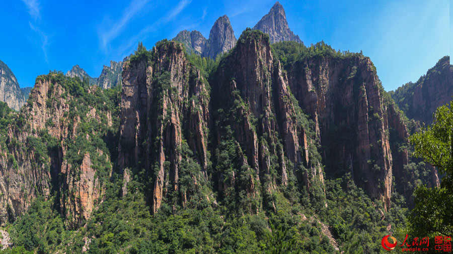 Magnificent mountain scenery in Luojiezhai Village