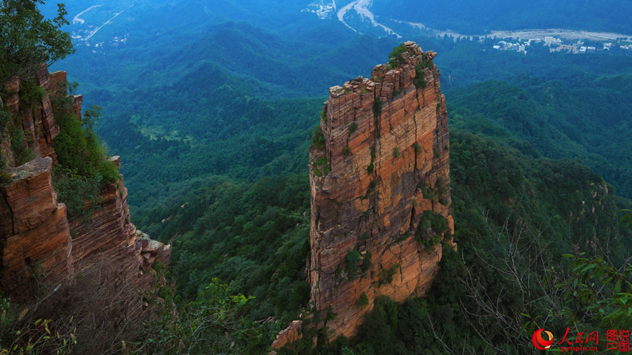 Magnificent mountain scenery in Luojiezhai Village