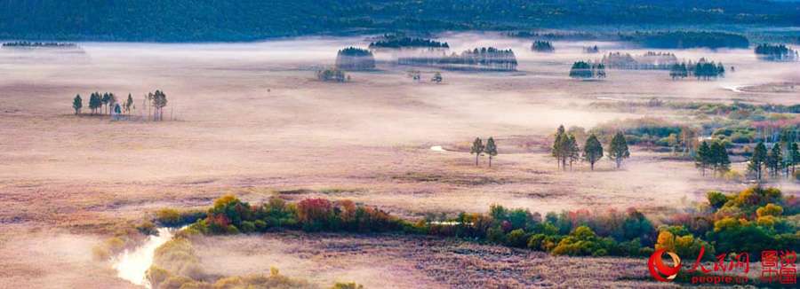 Autumn scenery of Nanwenghe Wetland