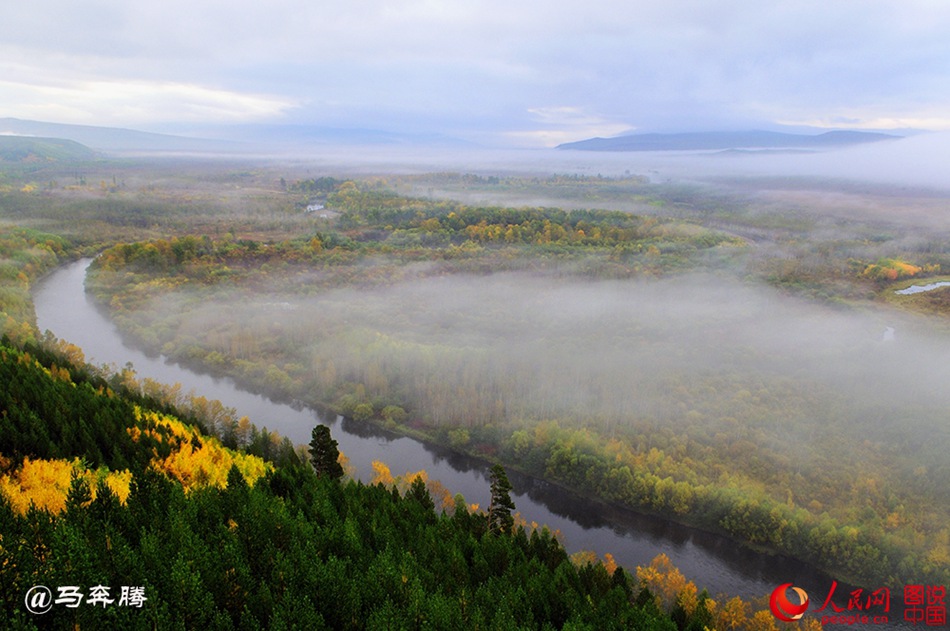 Fantastic autumn scenery of Mohe County