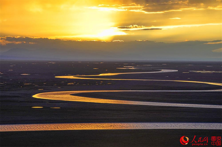 Bayanbulak Grassland at sunset