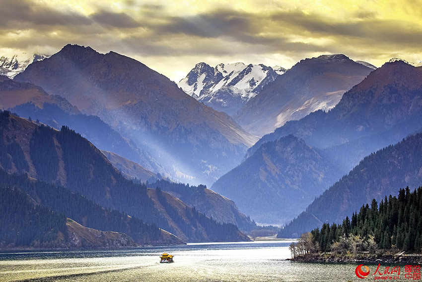 Majestic Tianchi Lake in Tianshan Mountains