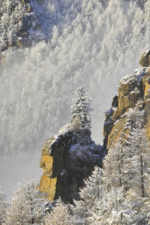 Magnificent snowscape in Malun grassland