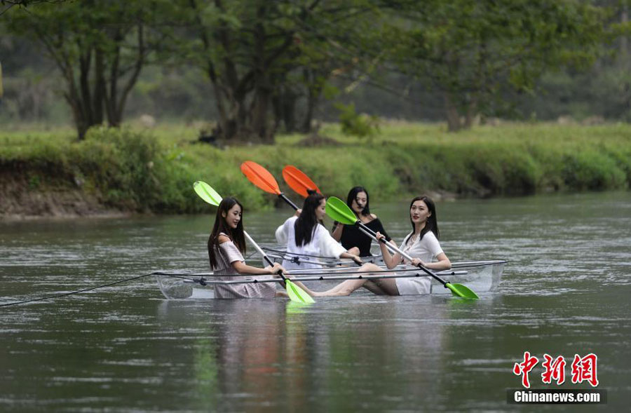 Row a transparent boat