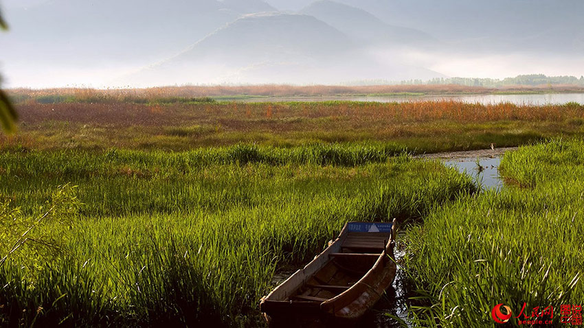 Scenery of Lugu Lake in southwestern China